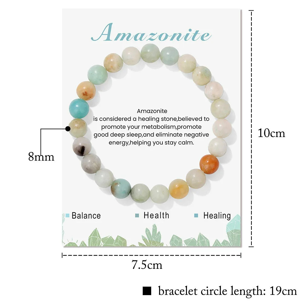 Olivenorma Natural Crystal Healing Energy 8mm Beaded Bracelet