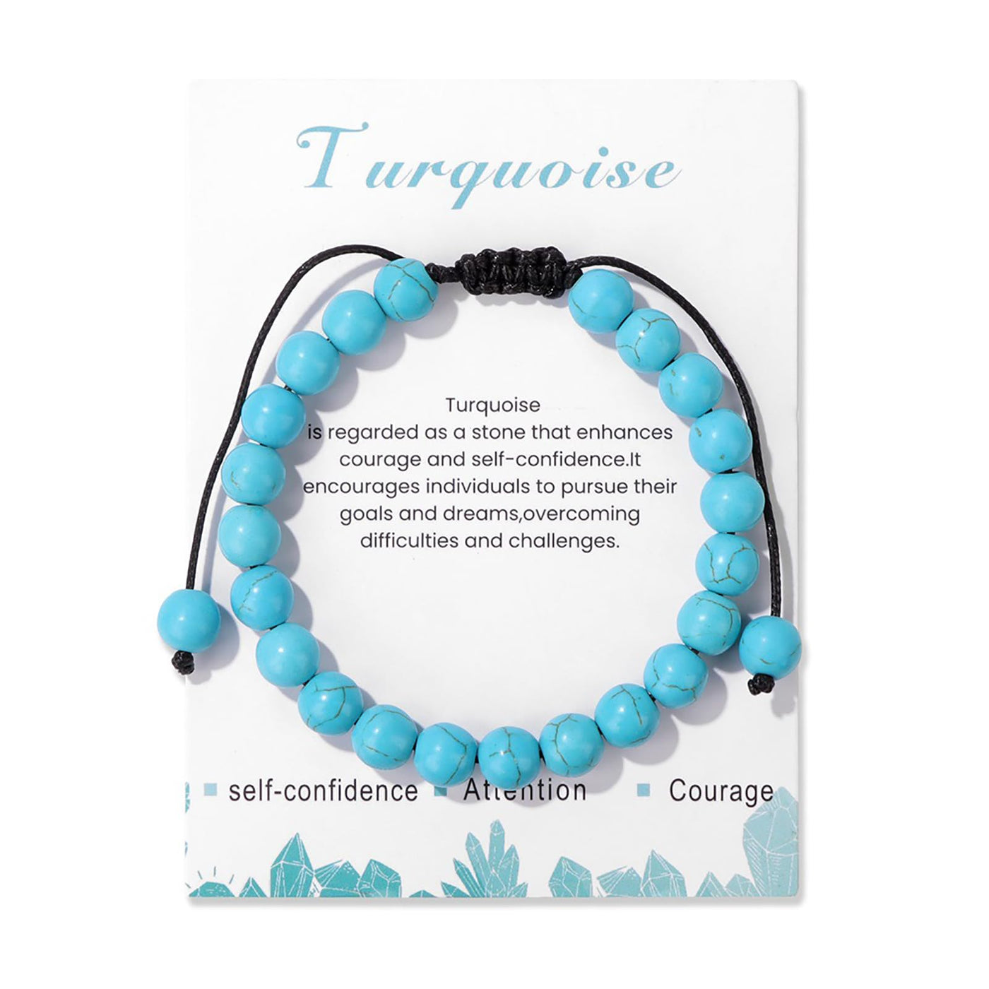 Olivenorma 8mm Natural Stone Handmade Adjustable Bracelet - Turquoise - image 10