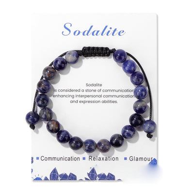 Olivenorma 8mm Natural Stone Handmade Adjustable Bracelet - Sodalite - image 16
