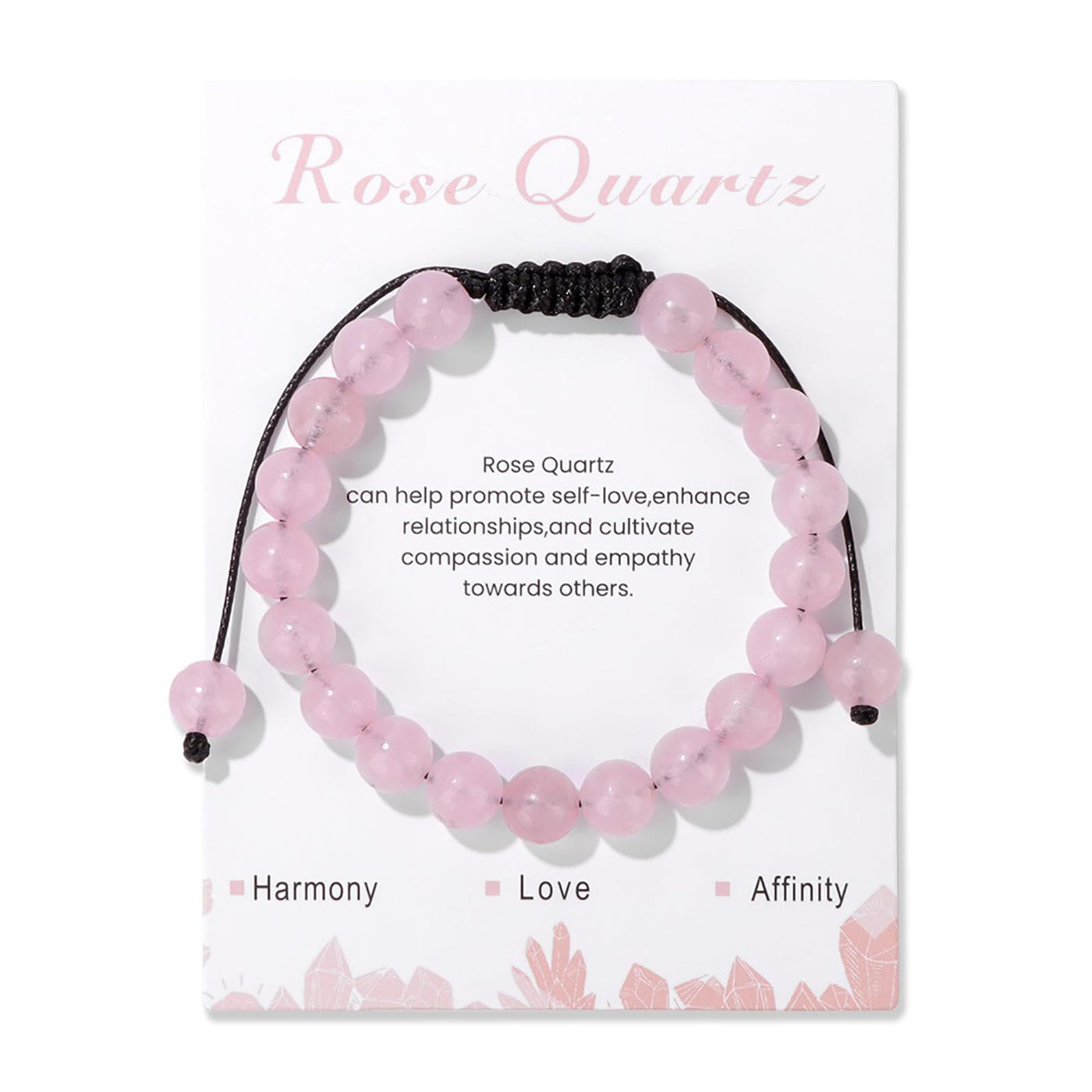 Olivenorma 8mm Natural Stone Handmade Adjustable Bracelet - Rose Quartz - image 18