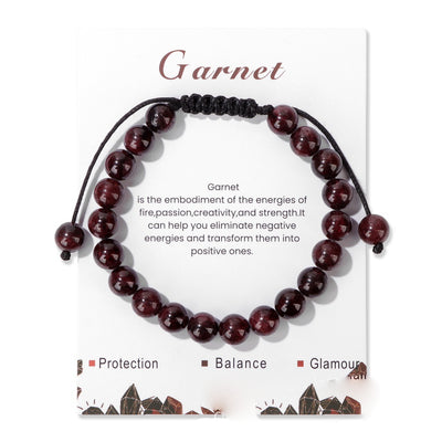 Olivenorma 8mm Natural Stone Handmade Adjustable Bracelet - image 22