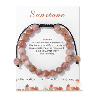 Olivenorma 8mm Natural Stone Handmade Adjustable Bracelet - image 32