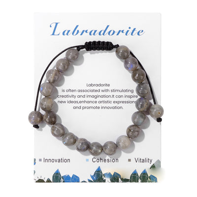 Olivenorma 8mm Natural Stone Handmade Adjustable Bracelet - image 48