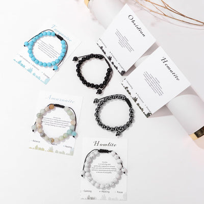 Olivenorma 8mm Natural Stone Handmade Adjustable Bracelet - image 50