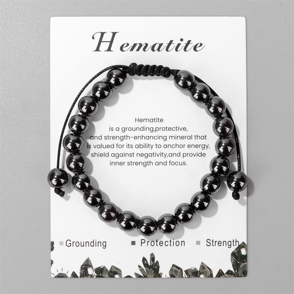 Olivenorma 8mm Natural Stone Handmade Adjustable Bracelet - image 56