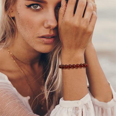 Olivenorma 8mm Natural Stone Handmade Adjustable Bracelet - image 2