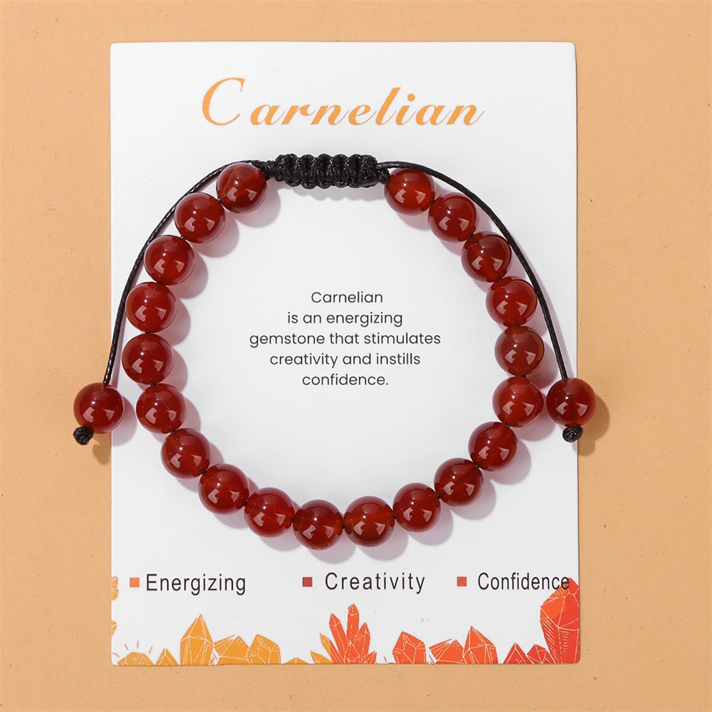Olivenorma 8mm Natural Stone Handmade Adjustable Bracelet - image 3