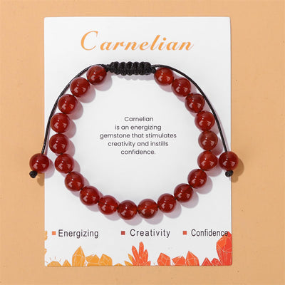 Olivenorma 8mm Natural Stone Handmade Adjustable Bracelet - image 3