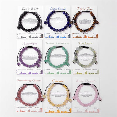 Olivenorma 8mm Natural Stone Handmade Adjustable Bracelet - image 52