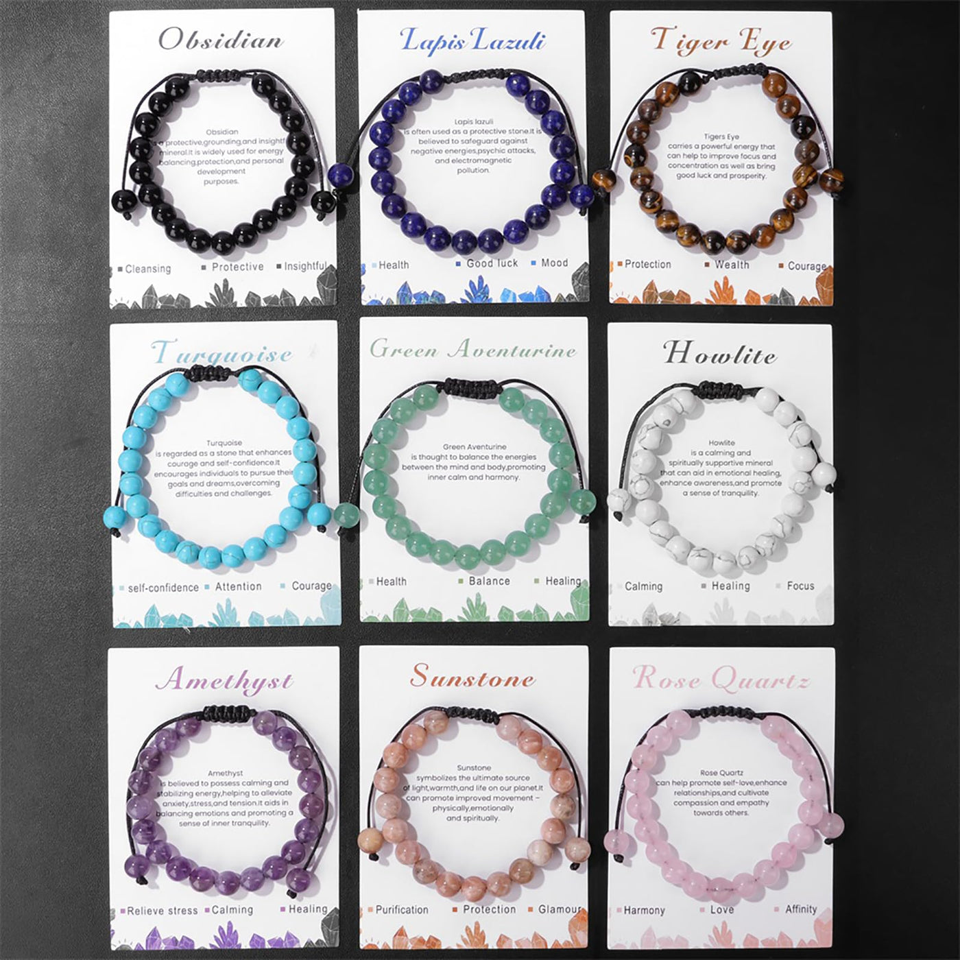 Olivenorma 8mm Natural Stone Handmade Adjustable Bracelet - image 51