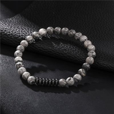 Olivenorma Lava Stone Obsidian Adjustable Men Bracelet