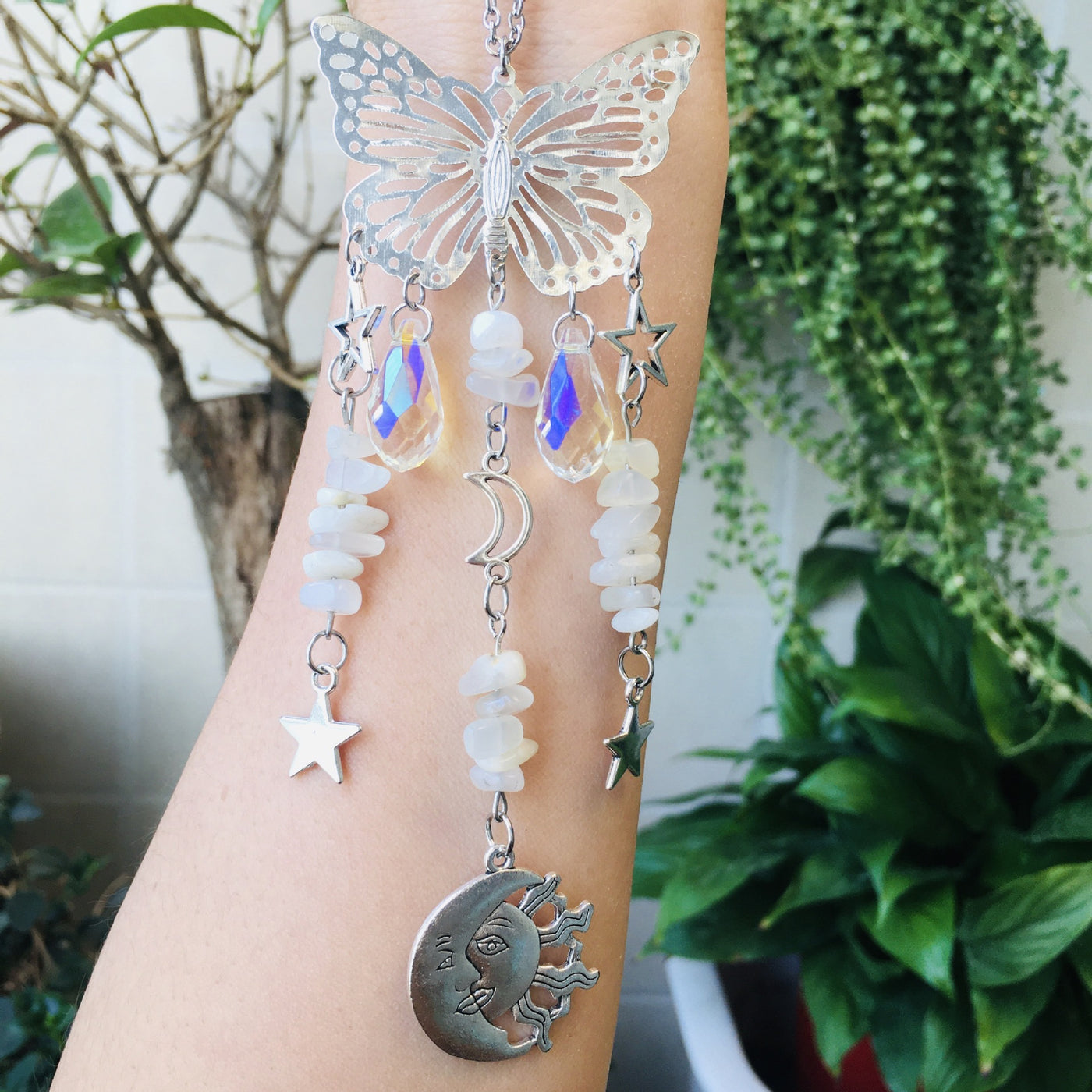 Olivenorma Suncatcher Butterfly Style Sun Moon Wind Chime