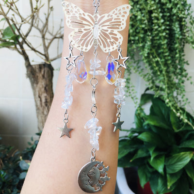 Olivenorma Suncatcher Butterfly Style Sun Moon Wind Chime