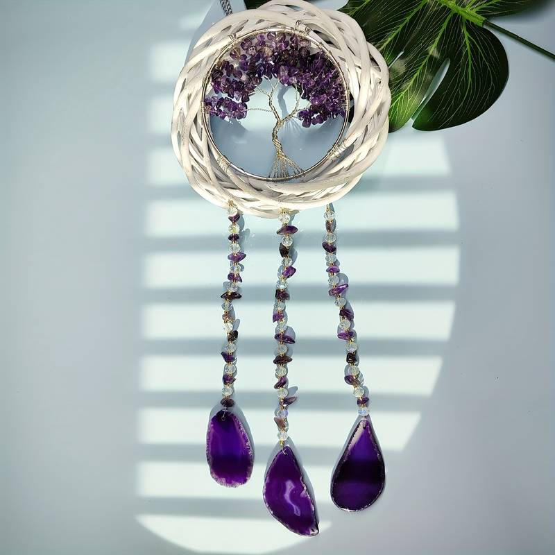 Olivenorma Tree Of Life Crystal Agate Wind Chime