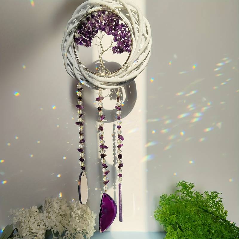 Olivenorma Tree Of Life Crystal Agate Wind Chime