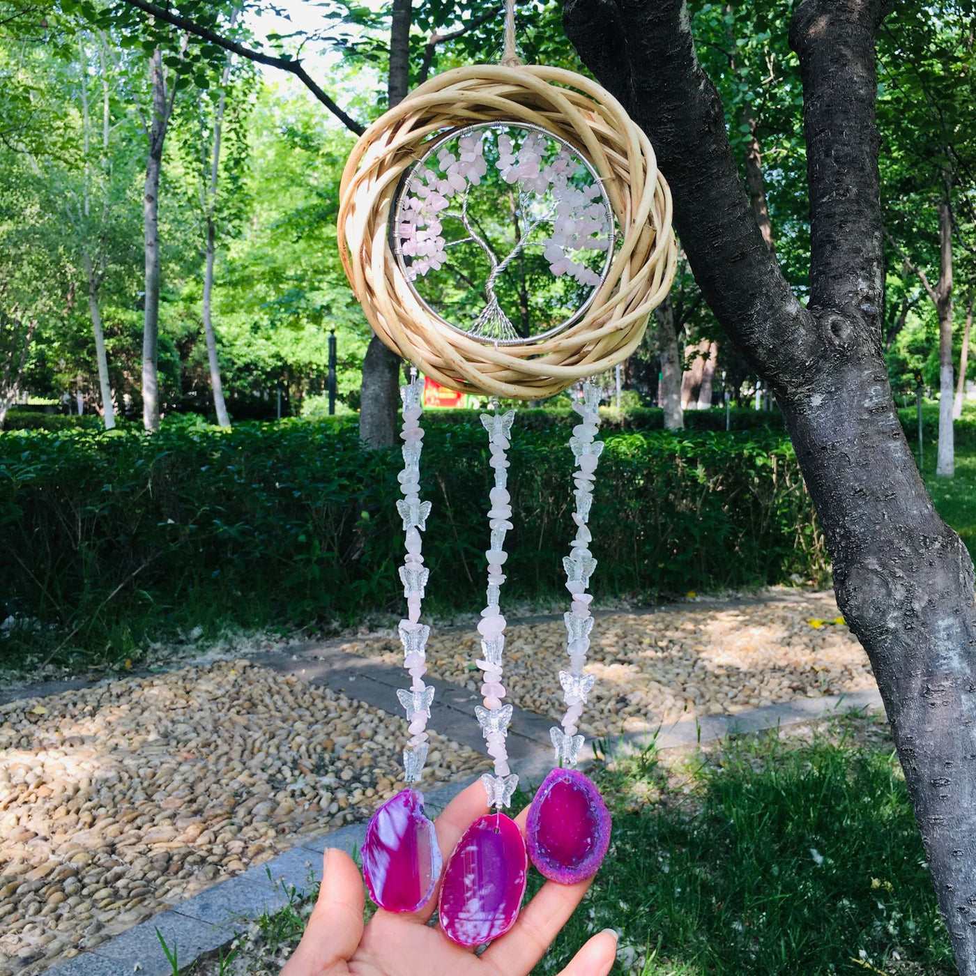 Olivenorma Tree Of Life Crystal Agate Wind Chime