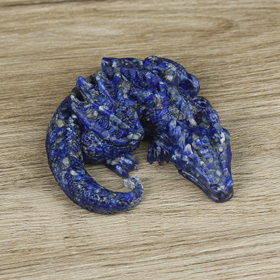 Olivenorma Natural Crystal Gravel Resin Glue Dragon Gemstone Decoration