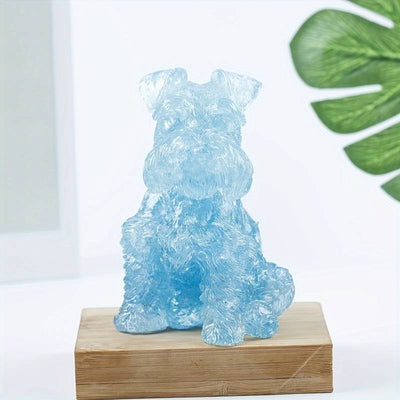 Olivenorma Crystal Resin Schnauzer Dog Ornament Gemstone Decoration