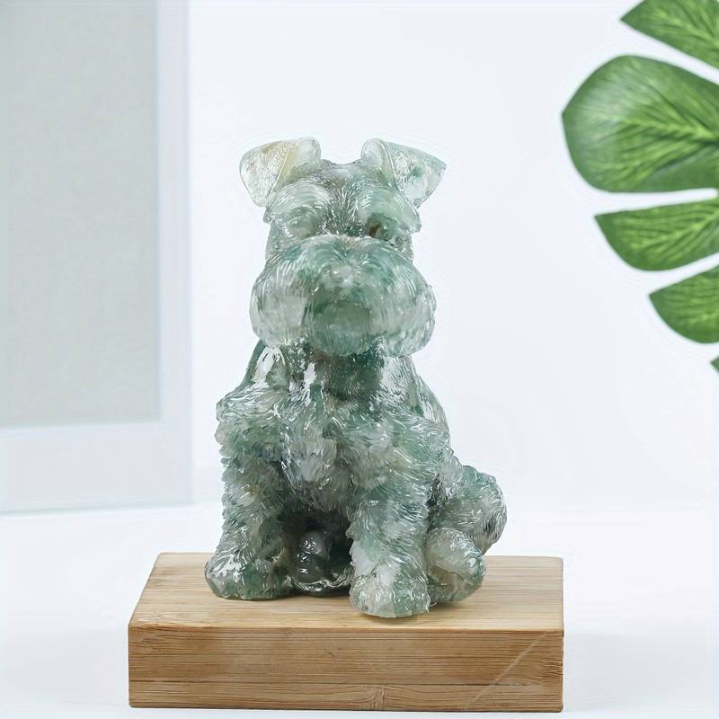 Olivenorma Crystal Resin Schnauzer Dog Ornament Gemstone Decoration