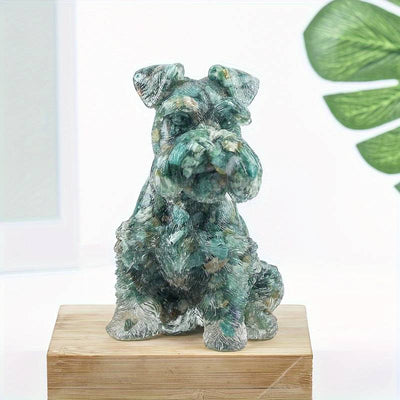 Olivenorma Crystal Resin Schnauzer Dog Ornament Gemstone Decoration