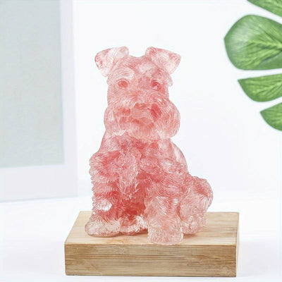 Olivenorma Crystal Resin Schnauzer Dog Ornament Gemstone Decoration