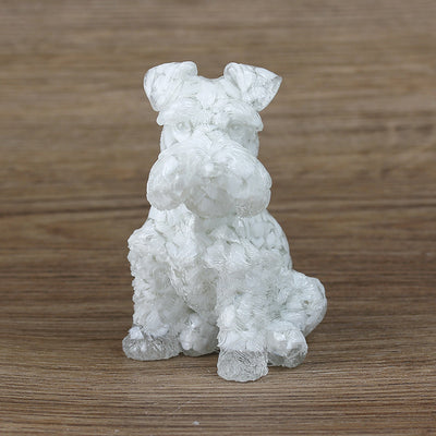 Olivenorma Crystal Resin Schnauzer Dog Ornament Gemstone Decoration