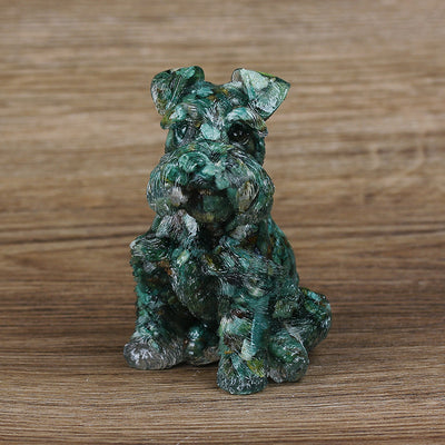 Olivenorma Crystal Resin Schnauzer Dog Ornament Gemstone Decoration