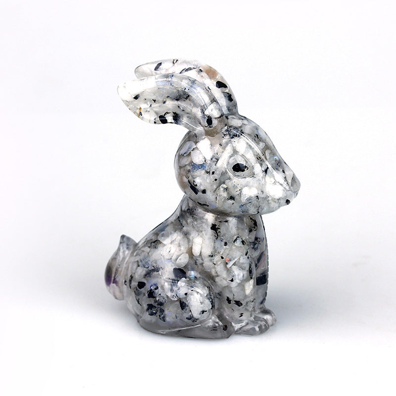 Olivenorma Crystal Resin Epoxy Bunny Home Table Gemstone Decoration