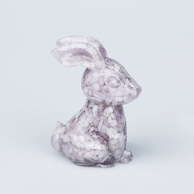 Olivenorma Crystal Resin Epoxy Bunny Home Table Gemstone Decoration