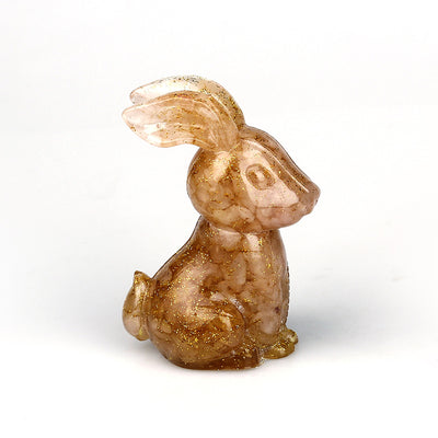 Olivenorma Crystal Resin Epoxy Bunny Home Table Gemstone Decoration