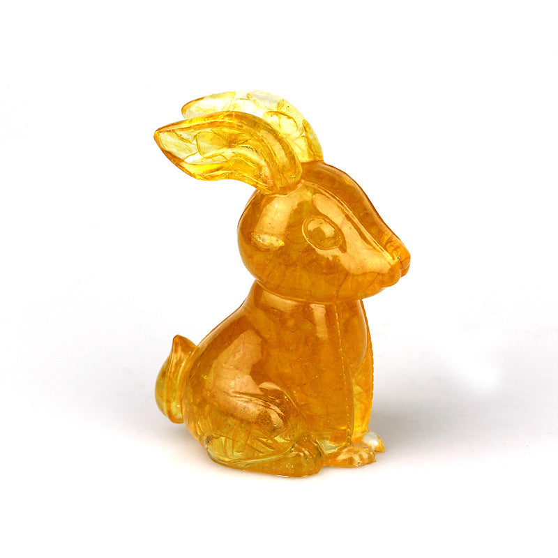 Olivenorma Crystal Resin Epoxy Bunny Home Table Gemstone Decoration