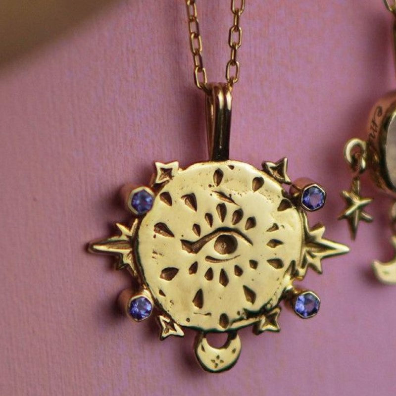 Olivenorma Stainless Steel Tarot Cards Inlaid Zirconia Necklace - image 4