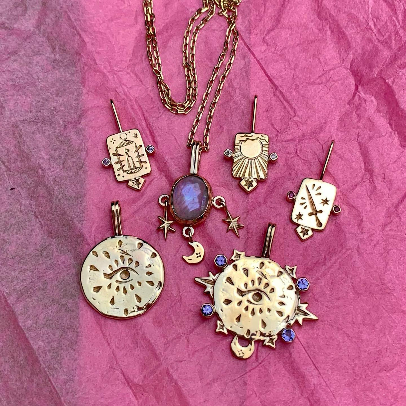 Olivenorma Stainless Steel Tarot Cards Inlaid Zirconia Necklace - image 6