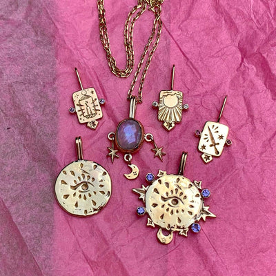 Olivenorma Stainless Steel Tarot Cards Inlaid Zirconia Necklace - image 6