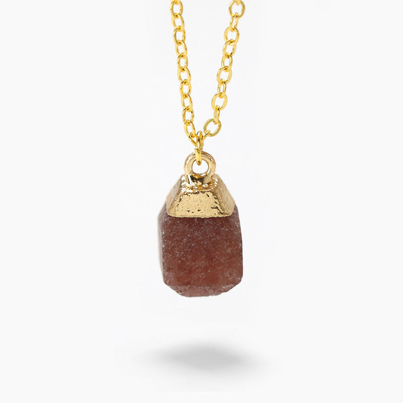 Olivenorma Square Cut Rough Stone Sweet Style Necklace