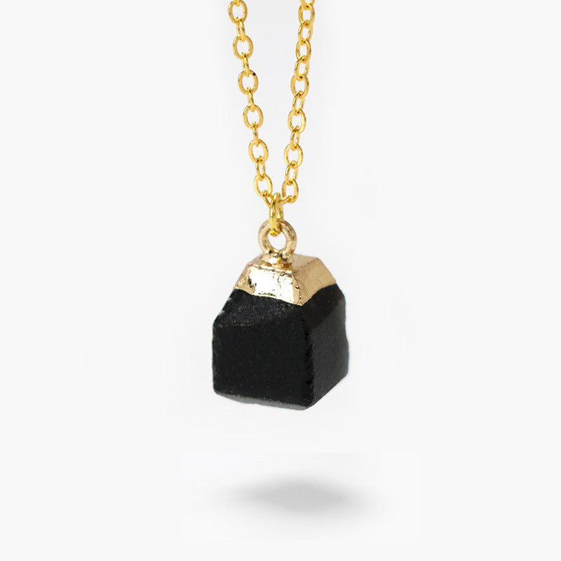 Olivenorma Square Cut Rough Stone Sweet Style Necklace