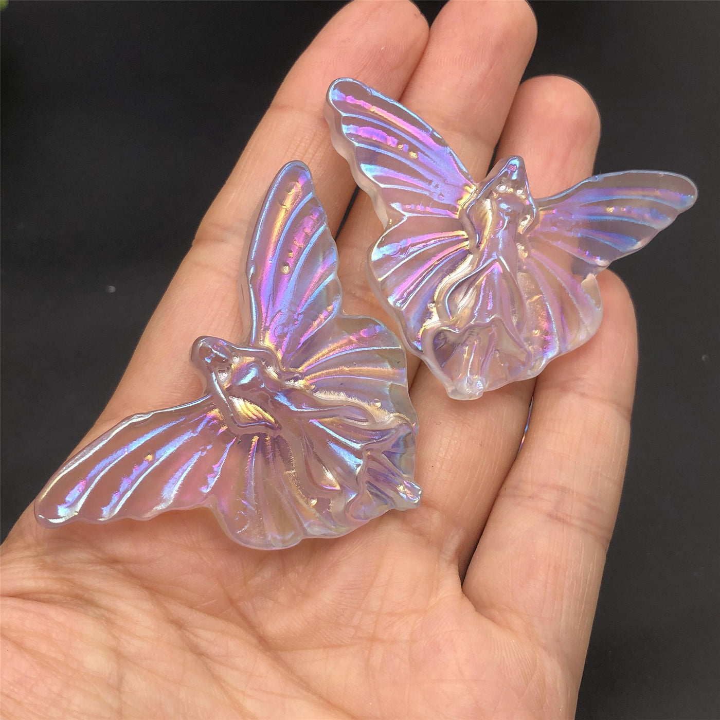 Olivenorma Electroplate Carved Fairy Butterfly Gemstone Decoration