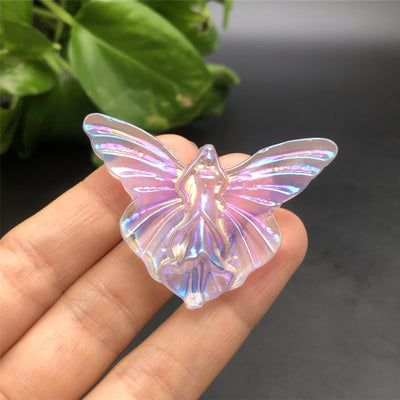 Olivenorma Electroplate Carved Fairy Butterfly Gemstone Decoration