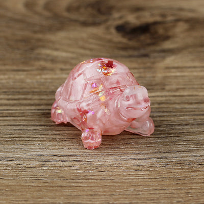Olivenorma Cute Little Turtle Ornament Gemstone Decoration - Rose Quartz - image 11