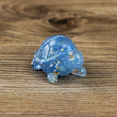 Olivenorma Eternal Journey Gemstone Turtle Gemstone Decoration - Aquamarine - With Card - image 29