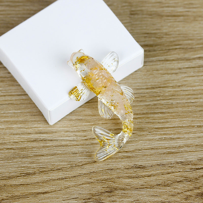 Olivenorma Creative Artificial Fish Ornaments Gemstone Decoration - Rose Quartz - image 18