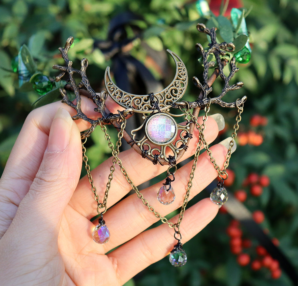 Olivenorma Natural Crystal Stone Wiccan Moon Wreath Crystal  display picture 1