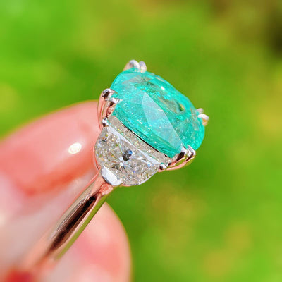 Olivenorma Large Square Paraiba Tourmaline Adjustable Ring