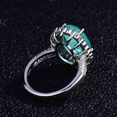 Olivenorma Various Paraiba Tourmaline Simulated Diamond Adjustable Ring