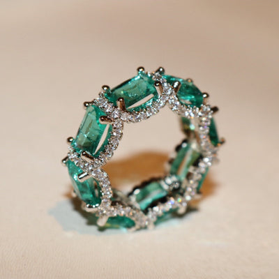 Olivenorma Ocean Blue Paraiba Tourmaline Full Eternity Ring