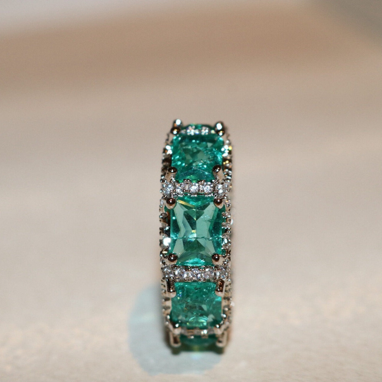 Olivenorma Ocean Blue Paraiba Tourmaline Full Eternity Ring