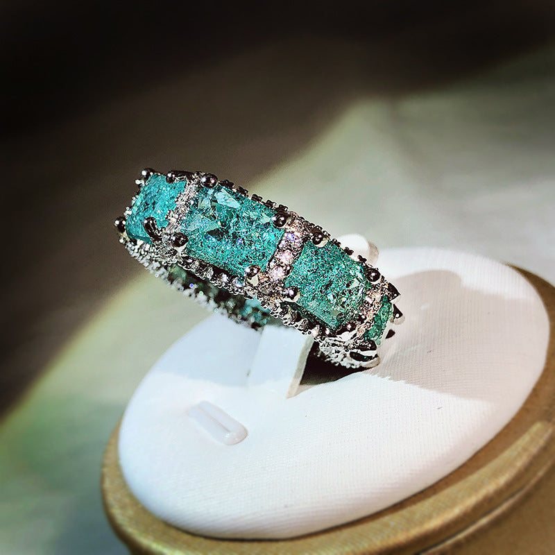 Olivenorma Ocean Blue Paraiba Tourmaline Full Eternity Ring