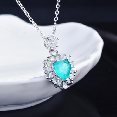 Olivenorma Heart Shape Paraiba Tourmaline Necklace