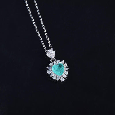 Olivenorma Heart Shape Paraiba Tourmaline Necklace