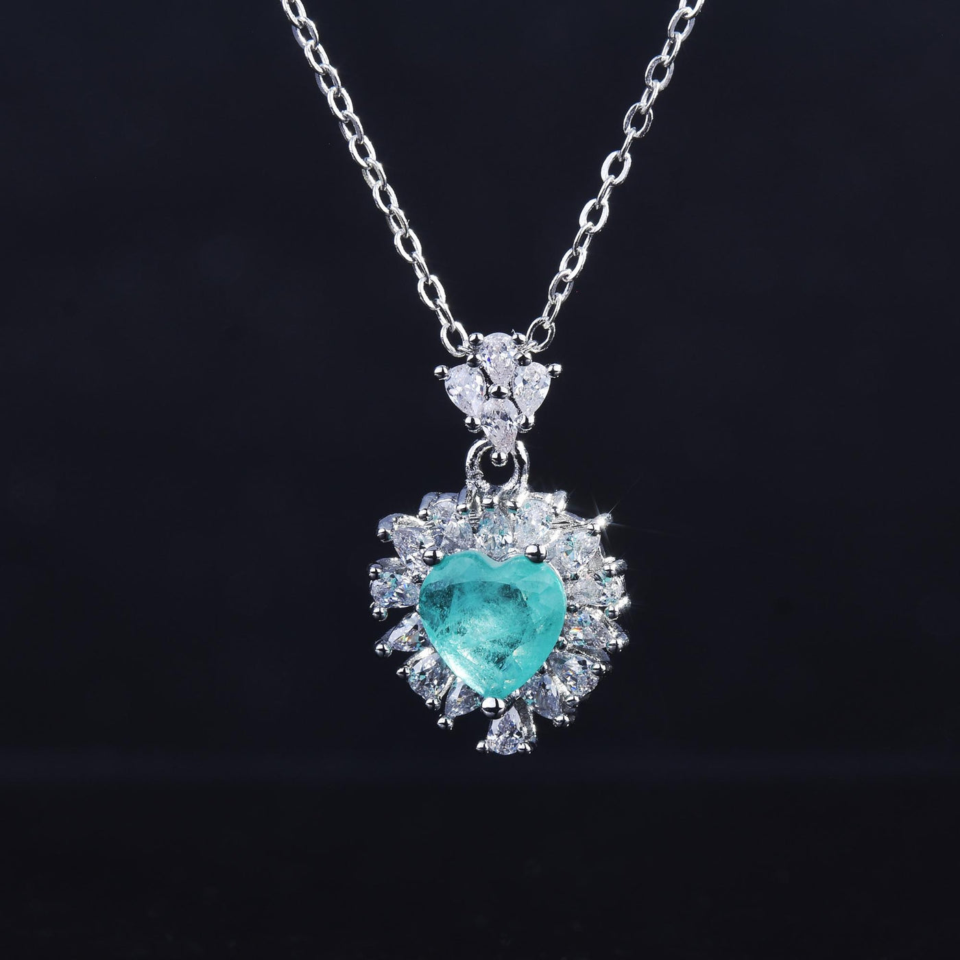 Olivenorma Heart Shape Paraiba Tourmaline Necklace